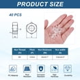 thumbnail image 2 of Uxcell 40Pcs Clear Hex Nuts Assortment, M3 Fine Thread Hex Machine Screw Nuts, 2 of 5