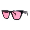 thumbnail image 2 of Womens Oversized Gothic Beveled Squared Flat Top Cat Eye Sunglasses Black - Pink, 2 of 4