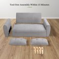 thumbnail image 5 of Sobaniilo 47" Small Modern Loveseat Sofa, Mid Century Linen Fabric 2-Seat Sofa Couch Tufted Love Seat with Back Cushions and Tapered Wood Legs for Living Room, Bedroom and Small Space (Light Gray), 5 of 8
