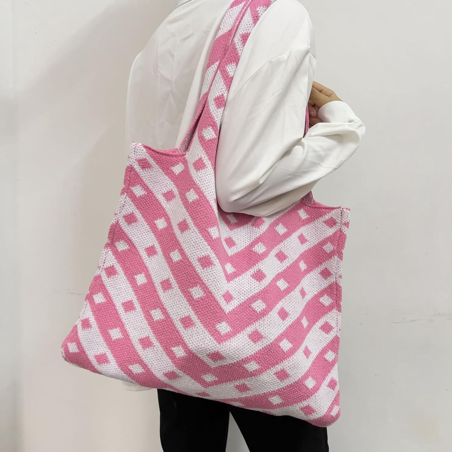 Kukuzhu Y2k Aesthetic Tote Bag Aesthetic Y2k Bag Crochet Tote Bag Aesthetic Tote Bags Aesthetic Y2k Purse