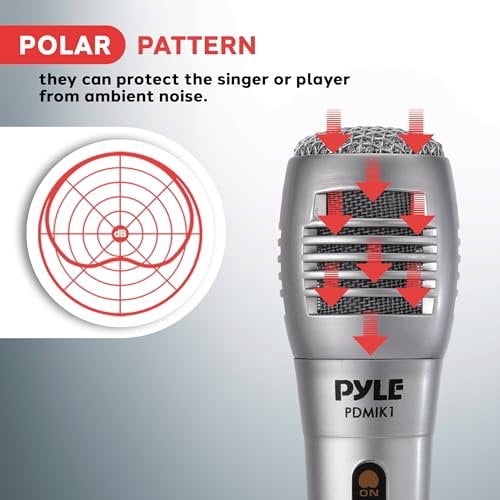 Pyle Professional Dynamic Microphone - 4-Pack Unidirectional Handheld Mic with Built-in Pop Filter, High Signal Output, 6.5 ft. XLR Audio Cable, Ideal for Stage, Karaoke & Studio Performances