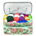 thumbnail image 1 of Weabetfu Bolsa de tejer de gran tamaño, organizador de almacenamiento de hilo, bolsa de mano, estuche cuboide con cierre de cremallera y bolsillo para agujas de tejer, ganchos de ganchillo, accesorios, 1 of 1