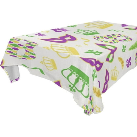 

Hyjoy Mardi Gras Tablecloth Waterproof Washable Polyester Square Table Cover Durable Tablecloth for Kitchen Dining Table Party Decor (54 X 54 Inch)