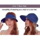 thumbnail image 2 of ZHAOCHENG Sombreros Simplicity para mujer con protección solar UPF 50+ y protección UV convertibles, color azul oscuro, 2 of 5