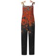 thumbnail image 2 of pstuiky Jumpsuits for Women, Womens Summer Jumpsuits Wide Leg Sling Romper Casual Loose Floral Print Boho Bib Overalls for Women Overalls for Women Loose Fit Red L, 2 of 4