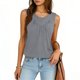 thumbnail image 5 of Mujeres Blusas de Verano Cuello en V Cuello de Color Sólido Mangas Tank Top Casual, Blusas sin Mangas para las Mujeres, 5 of 6
