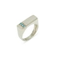 thumbnail image 1 of LBG British Made 10k White Gold Natural Blue Topaz Mens Band Ring - 25 size options - Size 7.5, 1 of 6