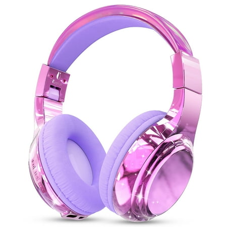QearFun Bluetooth Headphones for Kids Wireless Headphones with Built-in Mic Includes Aux Cord USB C 3.5mm Jack Bluetooth 5.3 On Ear Kids Headphones for School/Travel/Tablet(Light Purple)