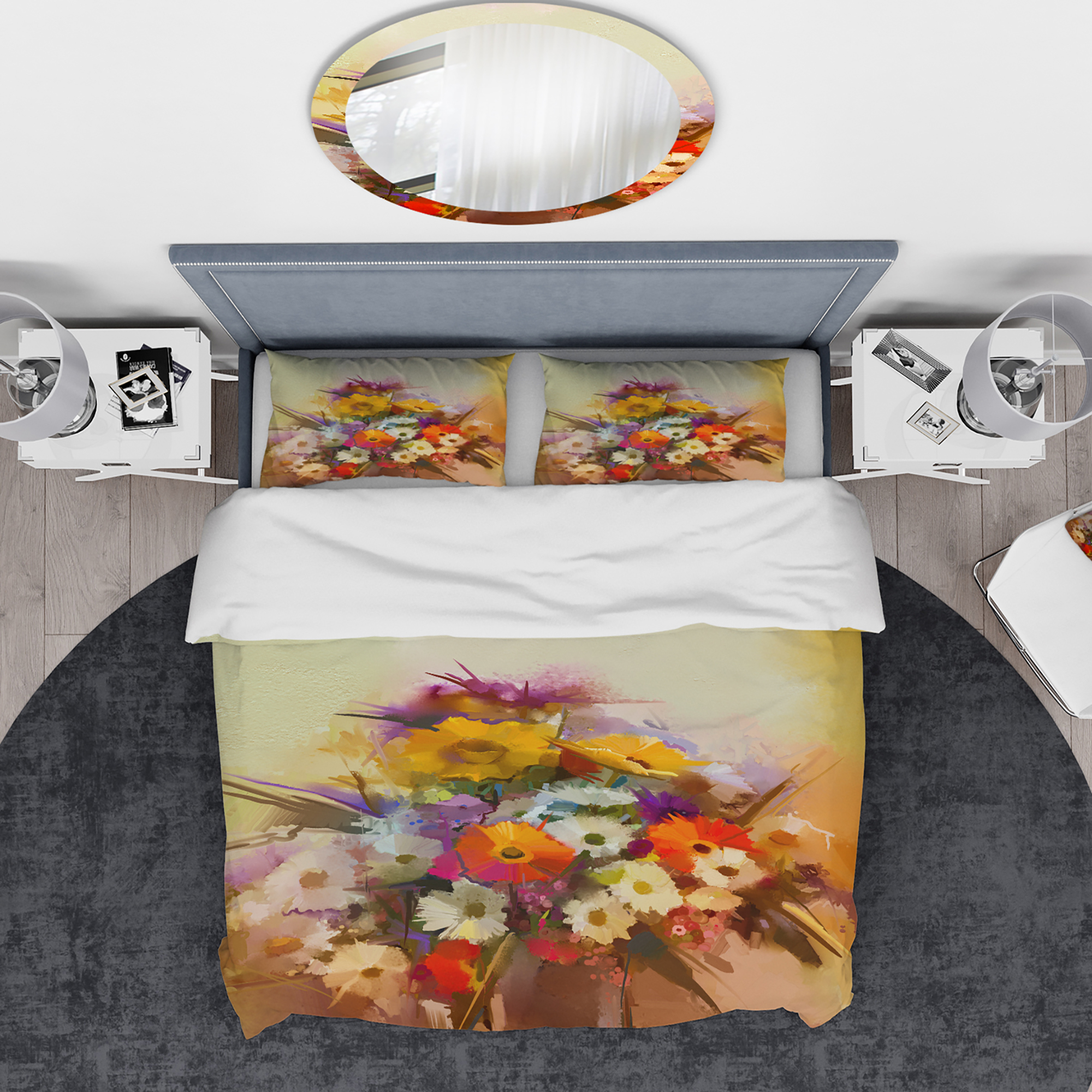 Designart 'Hand Painted Bouquet of Flowers' Traditional Duvet Cover Set
