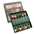 thumbnail image 1 of Under 10 Tableware Christmas Tableware Set Stainless Steel Spoon Gift Set Dessert Spoon Fork Coffee Spoon Christmas Pendant Spoon Tableware Set Gift, 1 of 8
