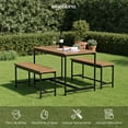 thumbnail image 3 of MUEBLANA - Mesa comedor 4 personas – Minimalista, resistente y fácil de armar – Acero y madera – Ideal cocina o patio – 110x60x75.5 cm – Capacidad 40kg, 3 of 7