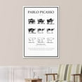 thumbnail image 3 of PixonSign ramed Canvas Print Wall Art Pablo Picasso Evolution of Bull Animals Nature Illustrations Fine Art Rustic Scenic Relax/Calm Duotone Dark for Living Room, Bedroom, Office - 16"x24" White, 3 of 5