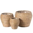 thumbnail image 3 of Woven Round Flower Pot Planter Basket with Leak-Proof Plastic Lining, 3 of 9