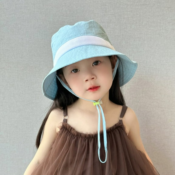 Lroveb Toddler Bucket Hats Boys Girls Summer Solid Color Mesh Yarn Shawl Cap Sun Hat Outdoor Beach 3 8 Years Old Hat