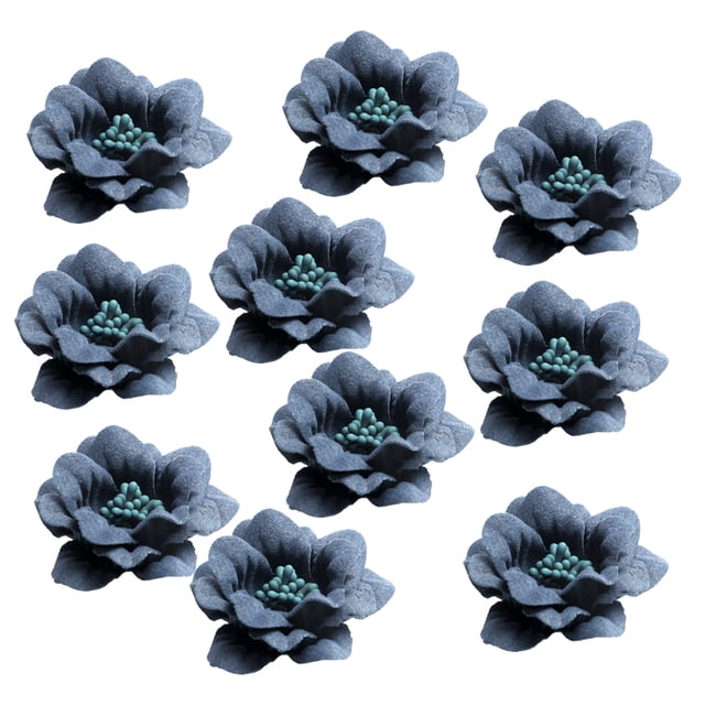 Cabezas de flores de camelia Sunnimix 10 piezas 4,5 cm Azul oscuro