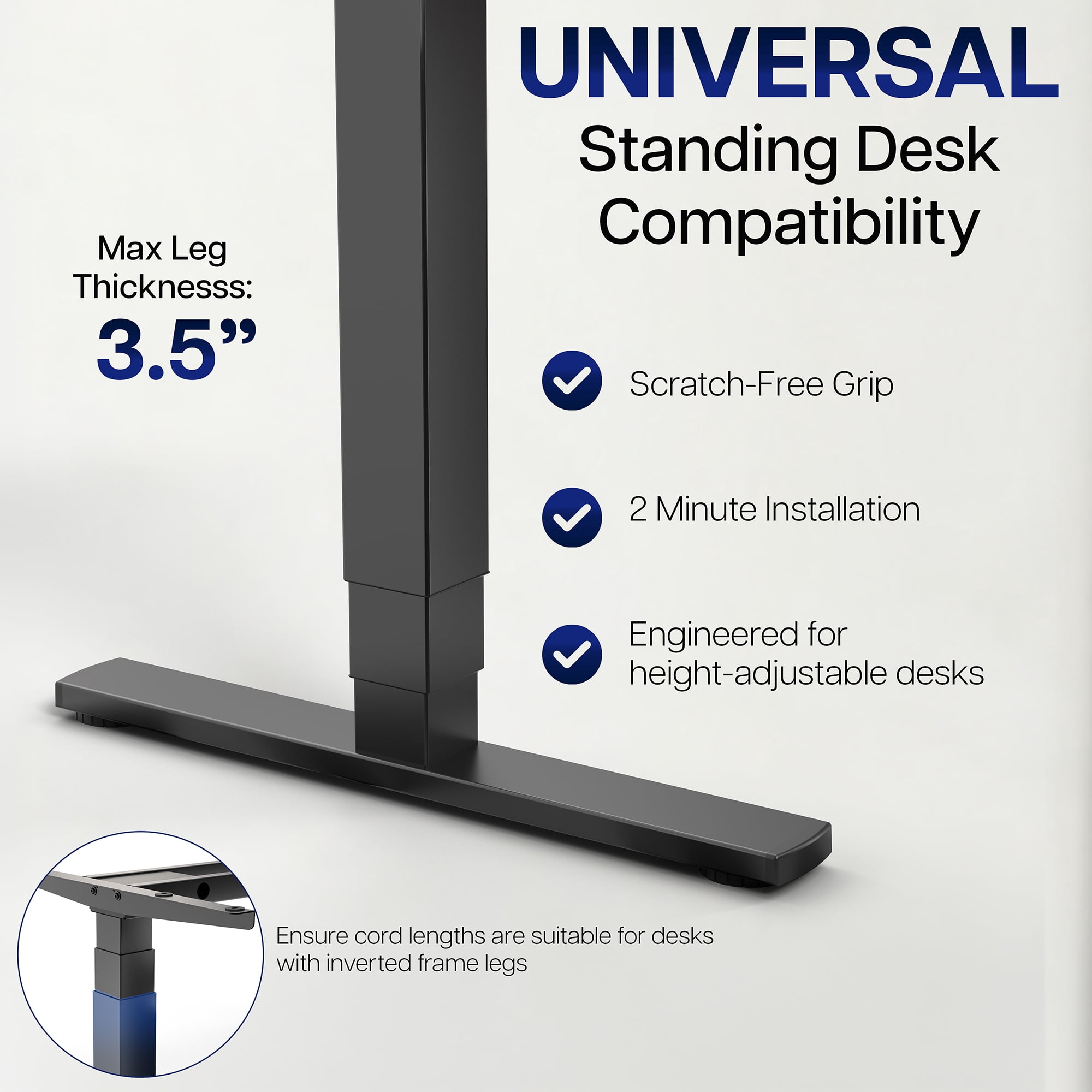 VIVO Steel Adjustable Clamp-on Desk Leg PC Mount, Computer Case CPU Holder