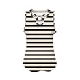 thumbnail image 6 of Njagoc3 Women Black White Striped Keyhole Tank Top Casual Sleeveless Curved Hem Top, 6 of 6