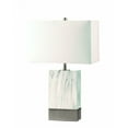 thumbnail image 2 of HomeRoots White Marble & Brushed Nickel Table Lamp 347230-White Shade, 2 of 2