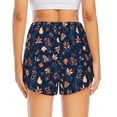 thumbnail image 2 of Lsque Autumn Leaves With Blue Printed Women's Running Shorts with Liner Pockets,Elastic Quick Dry Workout Athletic Gym Yoga Shorts,Womens High Waist Shorts-X-Large, 2 of 9