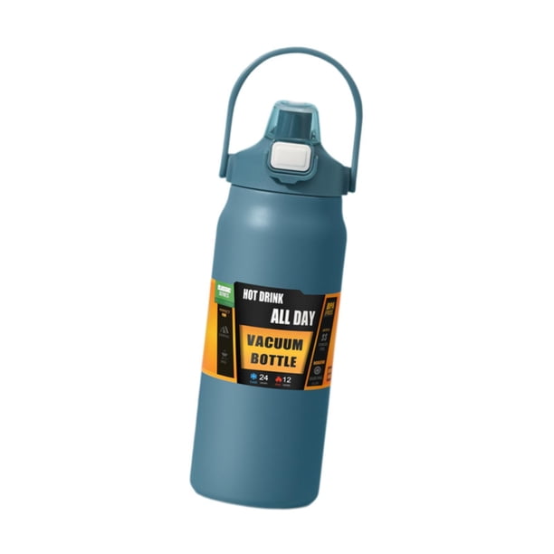 Botella de agua aislada de 27 , botella de agua al aire libre, portátil, botella aislada al vacío para entrenamiento, viajes, ejercicio y senderismo Azul