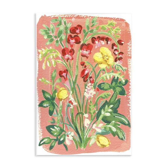 Stupell Industries Peachy Flower Arrangement Floral Painting Unframed Art Print Wall Art, 10 x 15