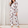 thumbnail image 2 of Pofeuu Red Snake Print Womens Pajamas Set Long Sleeve Sleepwear Button Down Nightwear Soft Pj Lounge Sets Button Down Pajamas Women-XX-Large, 2 of 7
