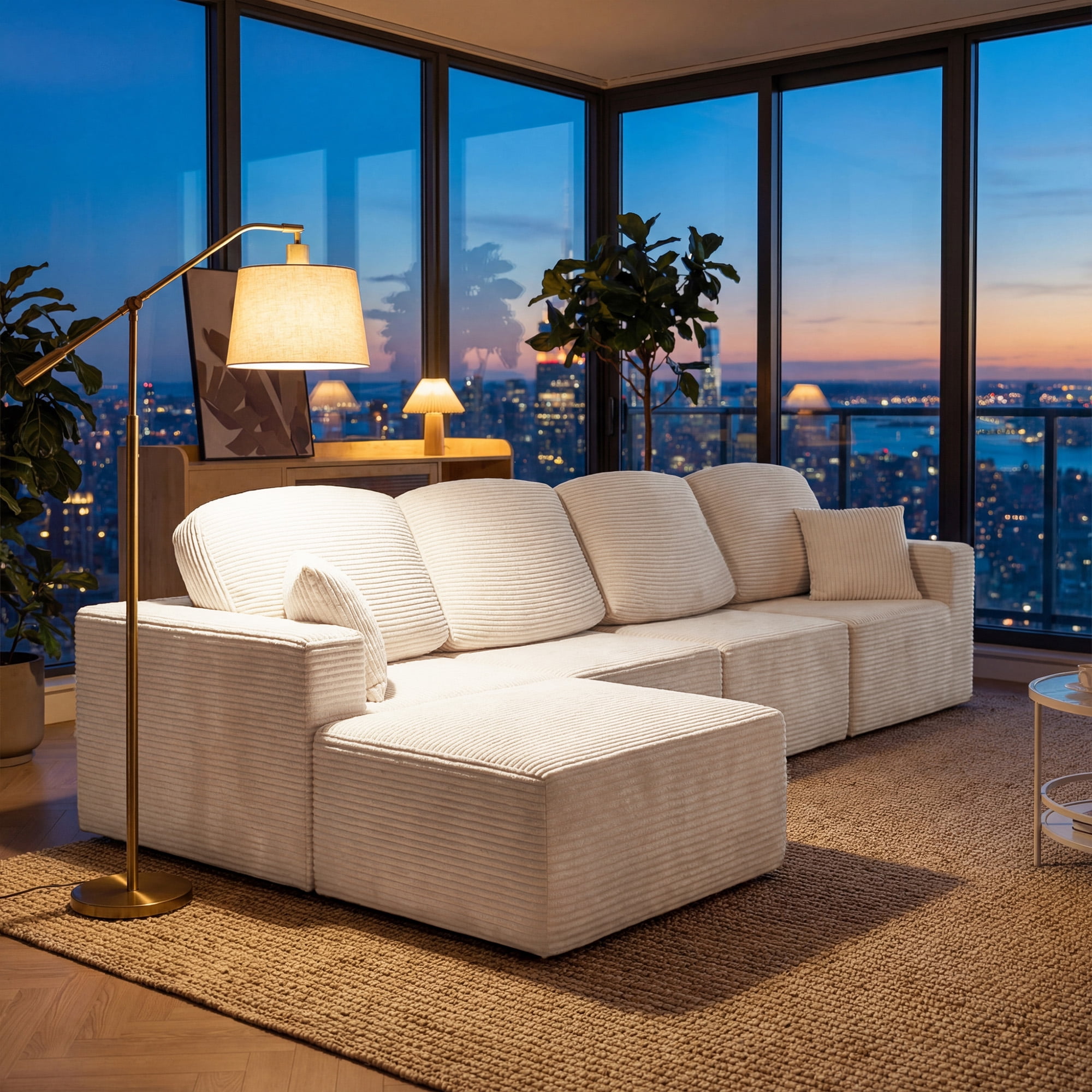 Furmax Modular L-Shaped Sectional Sofa – Tool-Free Assembly Multi-Seat Sofa Set for Living Room, Boneless Design Furniture