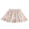 thumbnail image 2 of Huowey Girls Skirts Floral Print Tiered High Waist Soft Elastic Stretchy Comfortable Casual Ruffle Mini Skirts,Blue,4-5 Years, 2 of 3