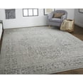 thumbnail image 3 of HomeRoots 514294 8 x 11 ft. Gray Silver & Taupe Floral Power Loom Distressed Rectangle Area Rug, 3 of 4