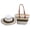 white, variant on Women's Straw Totes and Hat Set, Stylish Striped Large Capacity Shoulder Bag, Summer Beach Sun Bucket Cap Tote Bags Set for Travel and Shopping