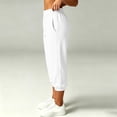 thumbnail image 6 of QIYAGBSA Women Capri Sweatpants Elastic Waist Cuffed Hem Side Pockets Casual Wear (White, L), 6 of 8