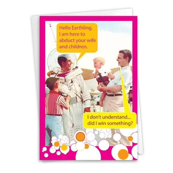 NobleWorks Hilarious Father's Day Greeting Card with 5 x 7 Inch Envelope (1 Card) Dad Moon Man 0195