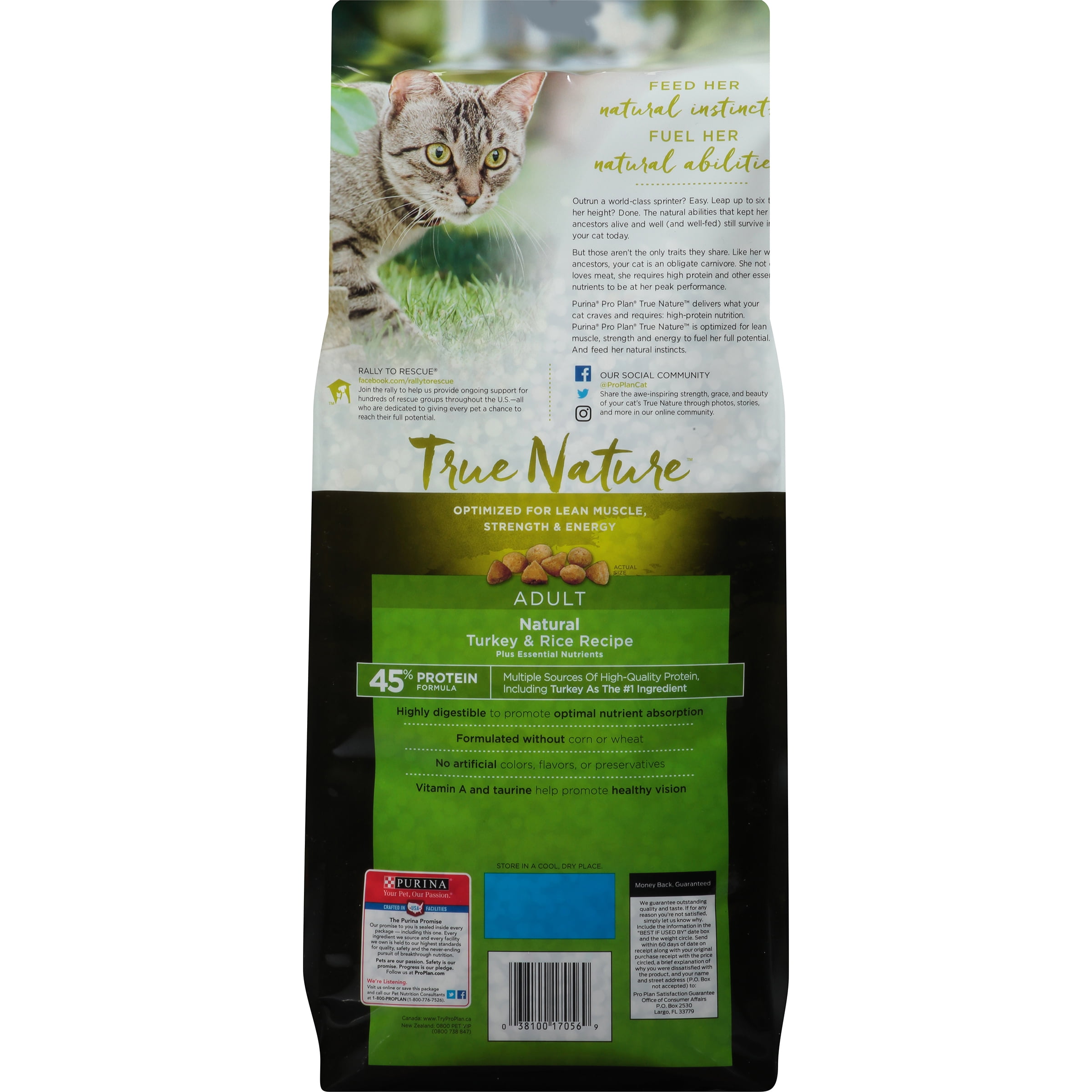 purina pro plan true nature turkey & rice recipe dry cat food