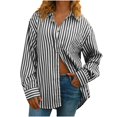 thumbnail image 4 of TKLPEHG Women Blouses Dressy Casual Lapel Button Shirt with Pocket Fashion Loose Long Sleeve T Shirt Solid Color Lightweight Comfy Fall Tops Pullover (Black,XXL), 4 of 8