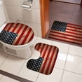 thumbnail image 5 of Vintage American Bathroom Rugs Set Flag Patriotic Star Striped Wood Grain Non Slip Absorbent Soft Bath Mats 3 Piece Set with Bathroom Rug, U-Shaped Floor Mat, Toilet Seat Cover Small Size, 5 of 9