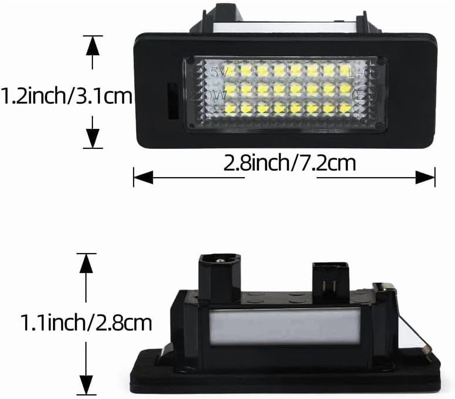 2PCS LED License Plate Light Lamp for BMW 1 3 5 X Series E82 E88 E90 E91 E92 E93 E39 E60 E61 X1 X3 X5 X6 Rear Tag Lights Assembly Replacement, 6000K Xenon White&Error Free