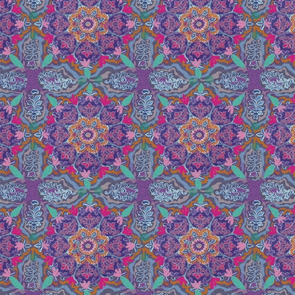 Purple Floral Mosaic Pattern Premium Roll Gift Wrap Wrapping Paper