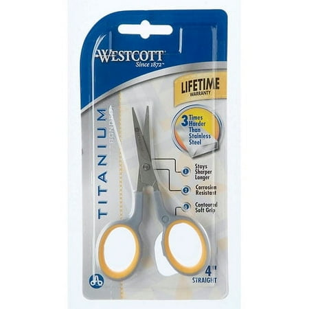 Straight Embroidery Scissors: Titanium, 4 inches