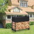 thumbnail image 3 of Yesurprise 4.3 Ft Heavy Duty Outdoor Steel Firewood Rack for 3/4 Cord Logs with Stacker Design for Fireplace Storage, 3 of 6
