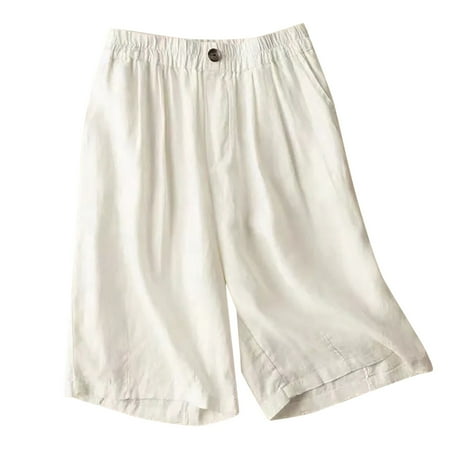 Blphud Women Skorts plus Size Boy Shorts Underwear for Women Women s Wide Leg Shorts Comfort Shorts Fashion Casual Shorts Loose Knee Length Short Short Women White L