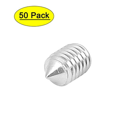 

Uxcell M5x8mm 304 Stainless Steel Cone Point Hexagon Socket Grub Screws (50-pack)