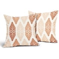thumbnail image 2 of Burnt Orange Outdoor Pillow Covers 18x18 Inch Boho Bohemian Geometric Decorative Throw Pillow Covers Boho Pillowcases Cotton Linen Cushion Covers for Couch Sofa Bed Home Decor (Pack of 2), 2 of 6