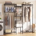 thumbnail image 2 of Gymax Garde-Robe Portable Organisateur de Vêtements Convertible avec Installation en L et Horizontale, 2 of 10