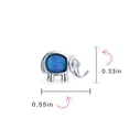 thumbnail image 4 of Bling Jewelry Womens Lucky Dainty Small Gemstone Created Opal Elephant Stud Earrings Sterling Silver, 4 of 5