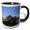 Black/White, variant on 3drose, Restaurant on Pier, 11oz Two-tone Black Mug