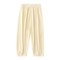 thumbnail image 5 of WAVSUF Girls Jogger Pants Straight Fit Elastic Waist Ice Silk Knitted Summer Daily Active Sweatpants Yellow Size 12, 5 of 6