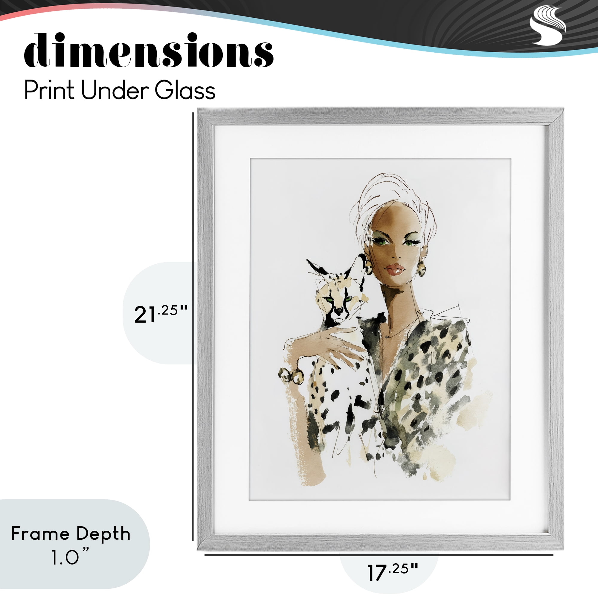 Stupell Industries Fashion Hunt Elegant Woman Gray Framed Print Under Glass, design by Svetlana Aleynikova