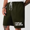 thumbnail image 2 of Mens Casual Shorts Lace-Up Elástico Cintura Bolsillo Ejercicio Fitness Hogar Pantalones de Media Longitud para Diario, 2 of 4