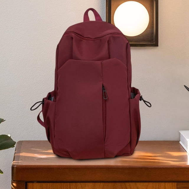 Mochila de nailon Fernando mochila escolar informal con correa ajustable y bolsillos laterales Rojo