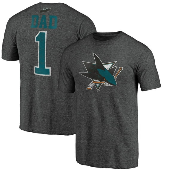 Men's Charcoal San Jose Sharks Greatest Dad Tri-Blend T-Shirt